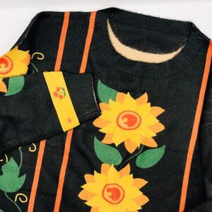 Oversized Sweater Sunflower Wool Blend Size 2X Cozy Cottage Core Comfortable New